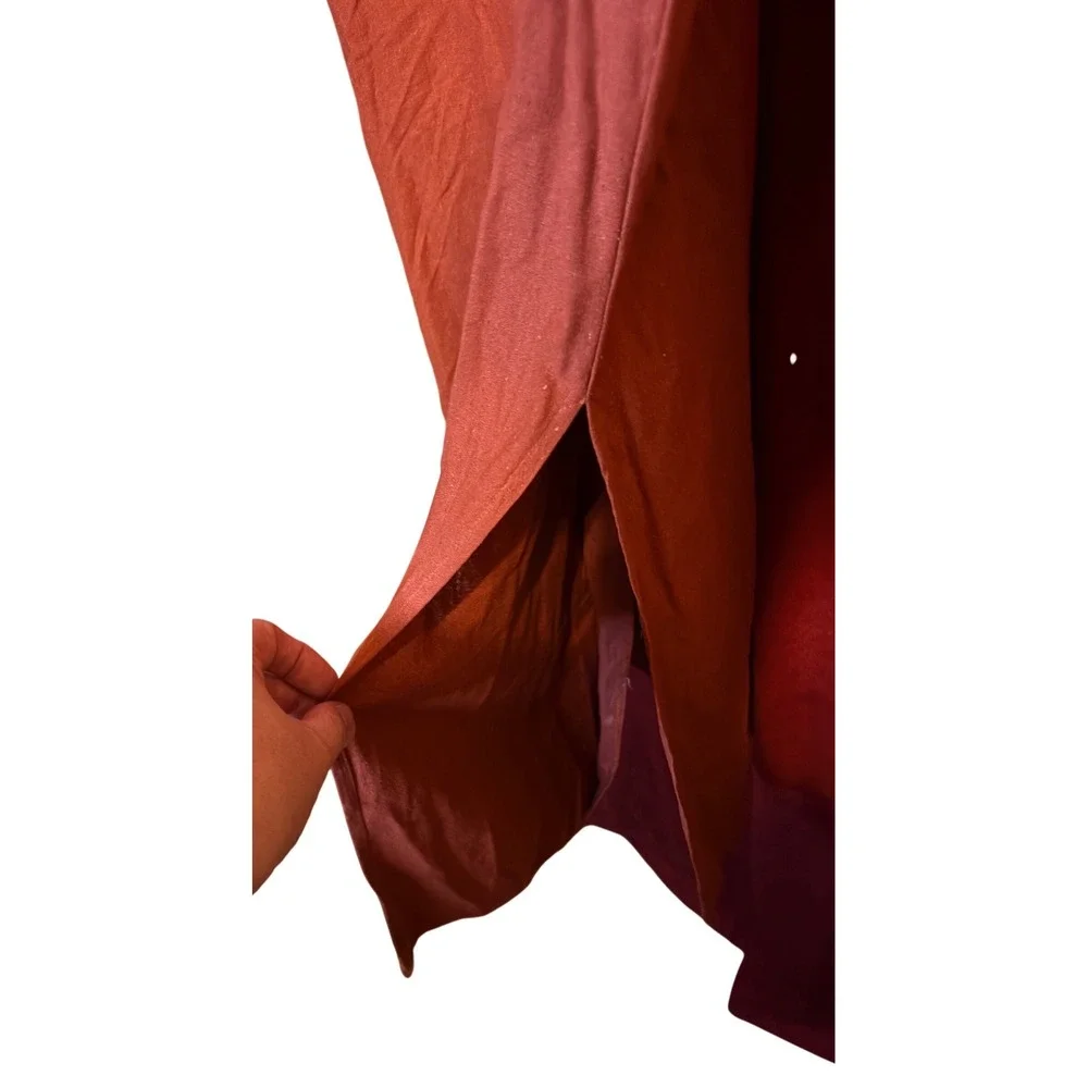 The Limited Womens XS Burnt Orange 100% Silk Button Front Maxi Dress Duster - Picture 7 of 7